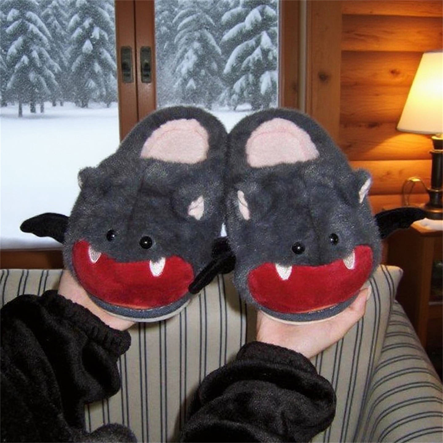 Sewing Fleece - Halloween Bat Plush Slippers Women Cute