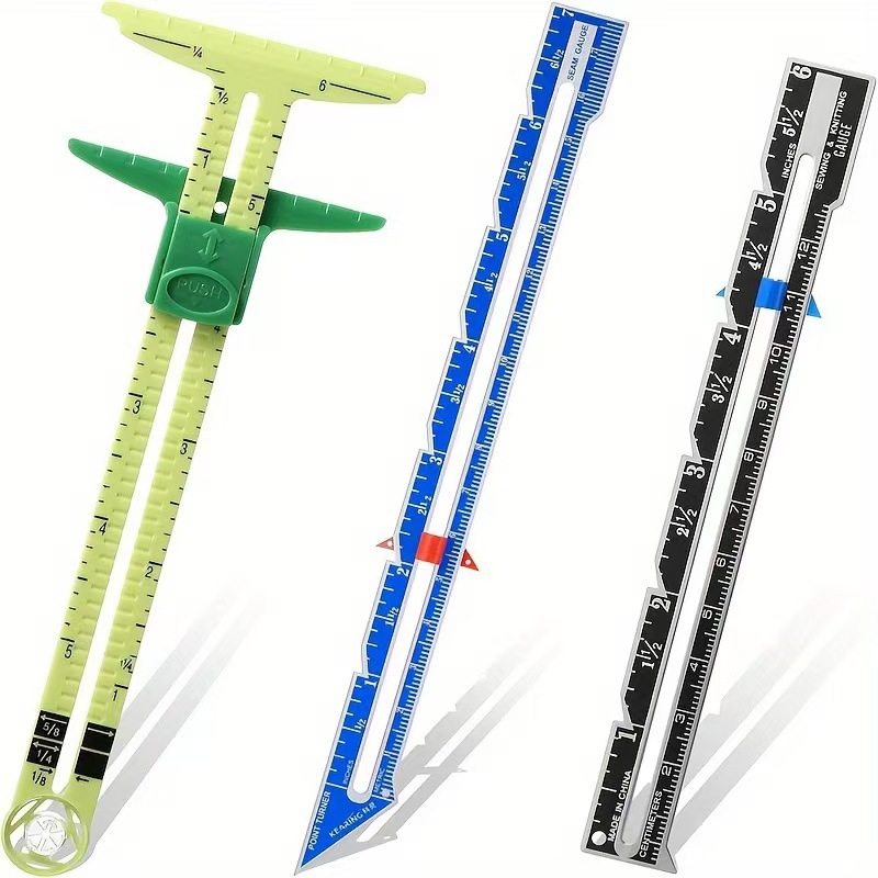 Quilting Ruler Square - 5-IN-1 Sewing Seam Ruler Measuring Gauge