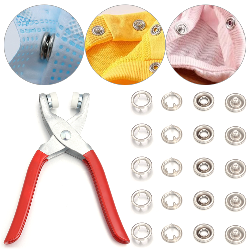 Snap Button Plier - 50sets 7.5/9.5/11mm Stainless Steel Snap Button