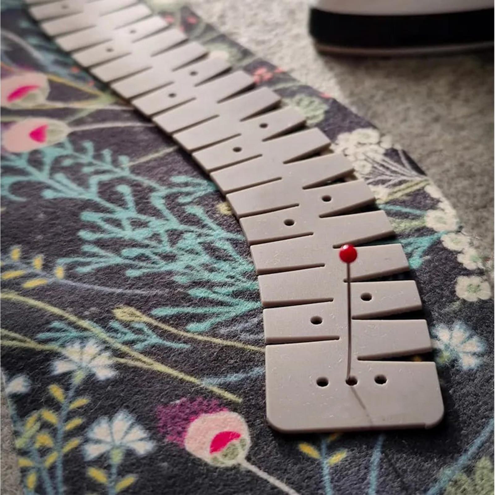 Sewing Necessities - Silicone Hemming Ruler With Marking Holes
