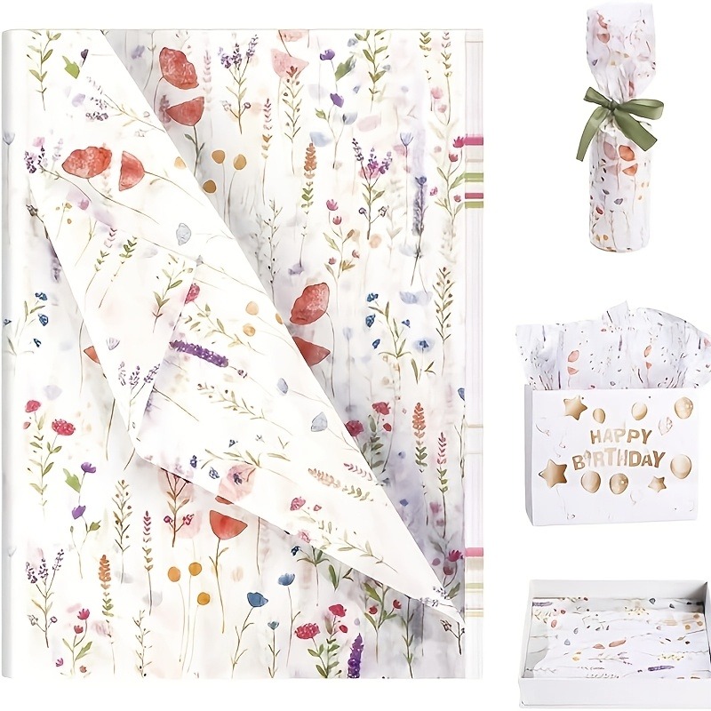 Pattern Tissue Paper - 20 Sheets Lavender Print Gift Wrap