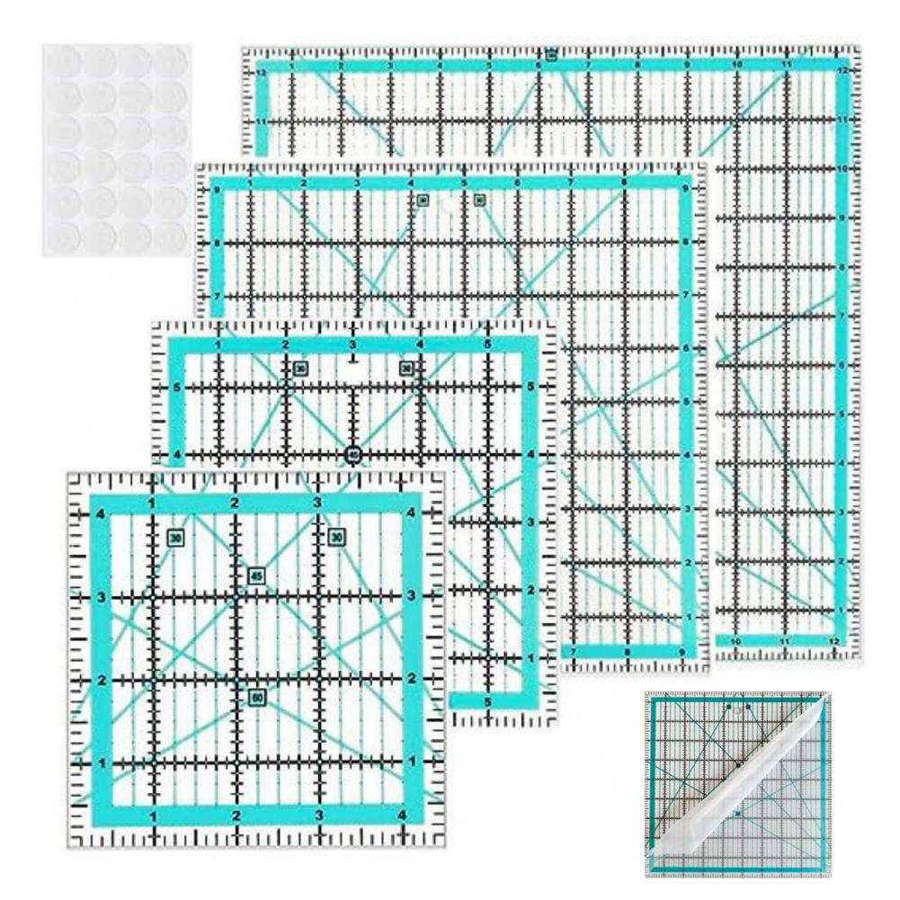 4Pcs Acrylic Quilting Ruler wi - Quilting Ruler Square recension och pris