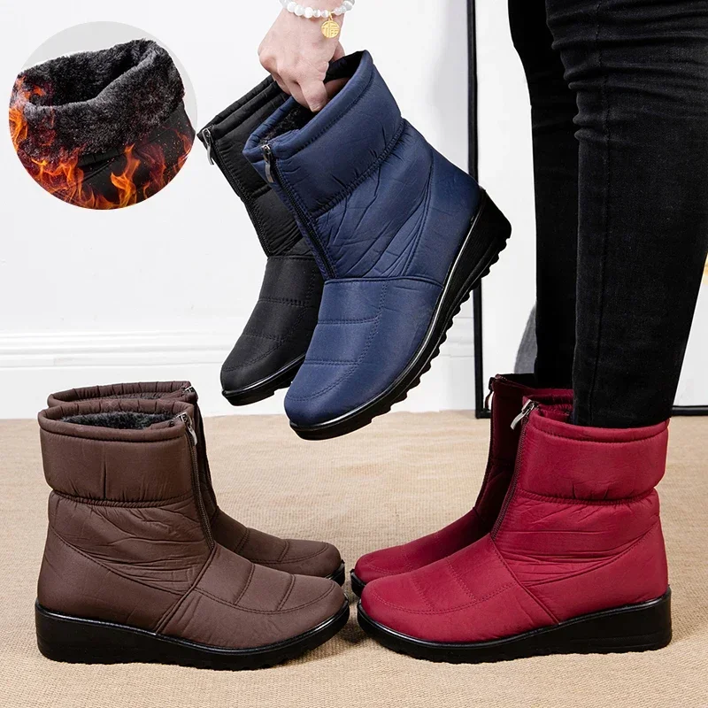 Non Slip Waterproof Snow Boots - Sewing Front Zipper recension och pris