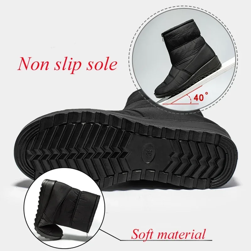 Non Slip Waterproof Snow Boots - Sewing Front Zipper recension och pris