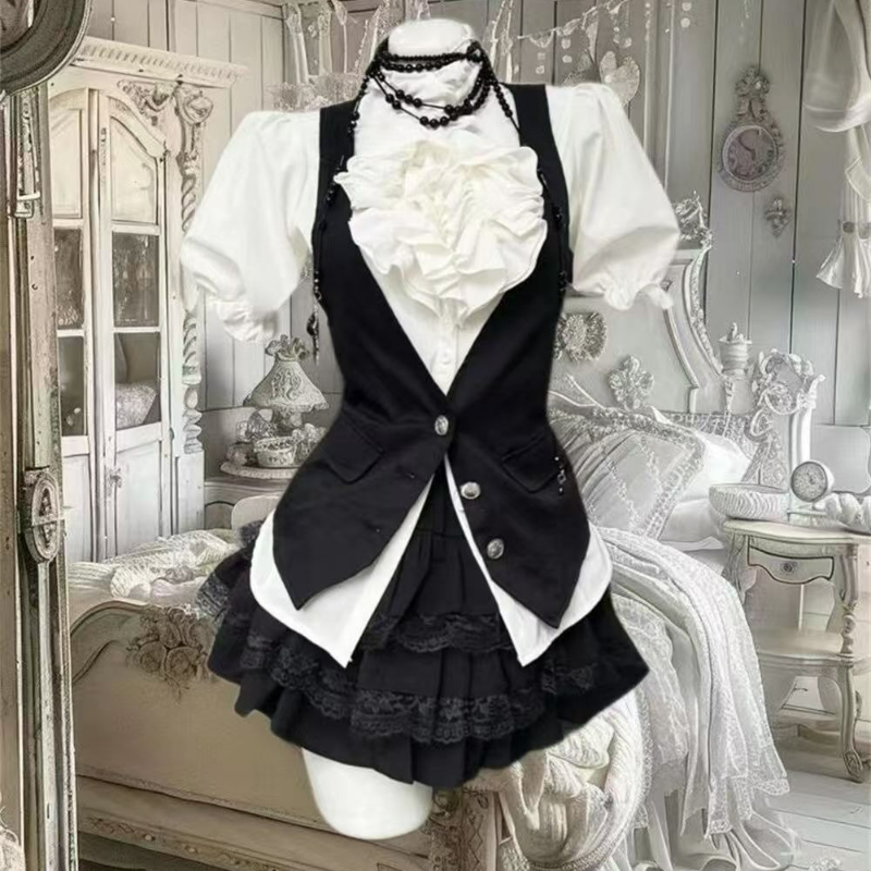 Y2k Aesthetic Lolita Style Swe - Sewing Vest recension och pris