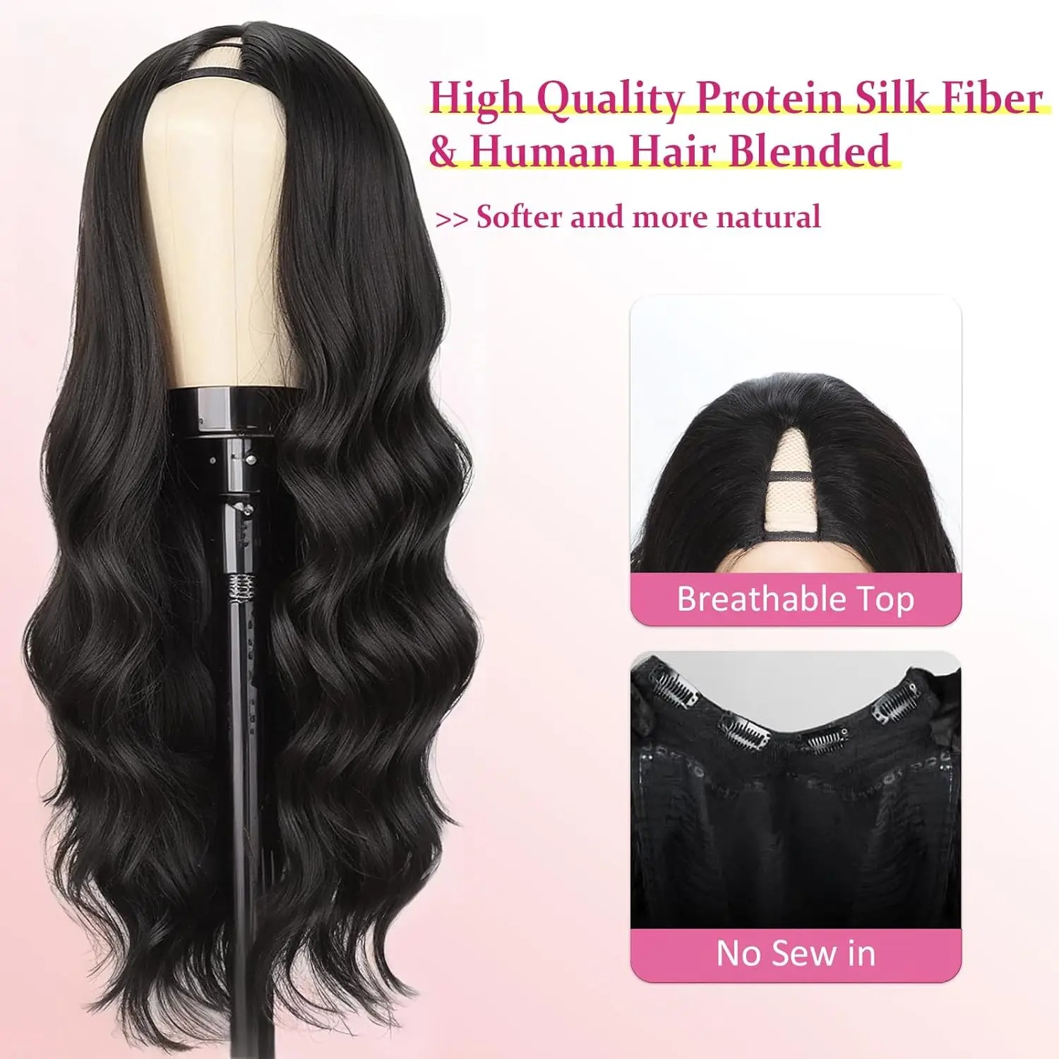 V Part Wig Human Hair Body Wav - Sewing V recension och pris