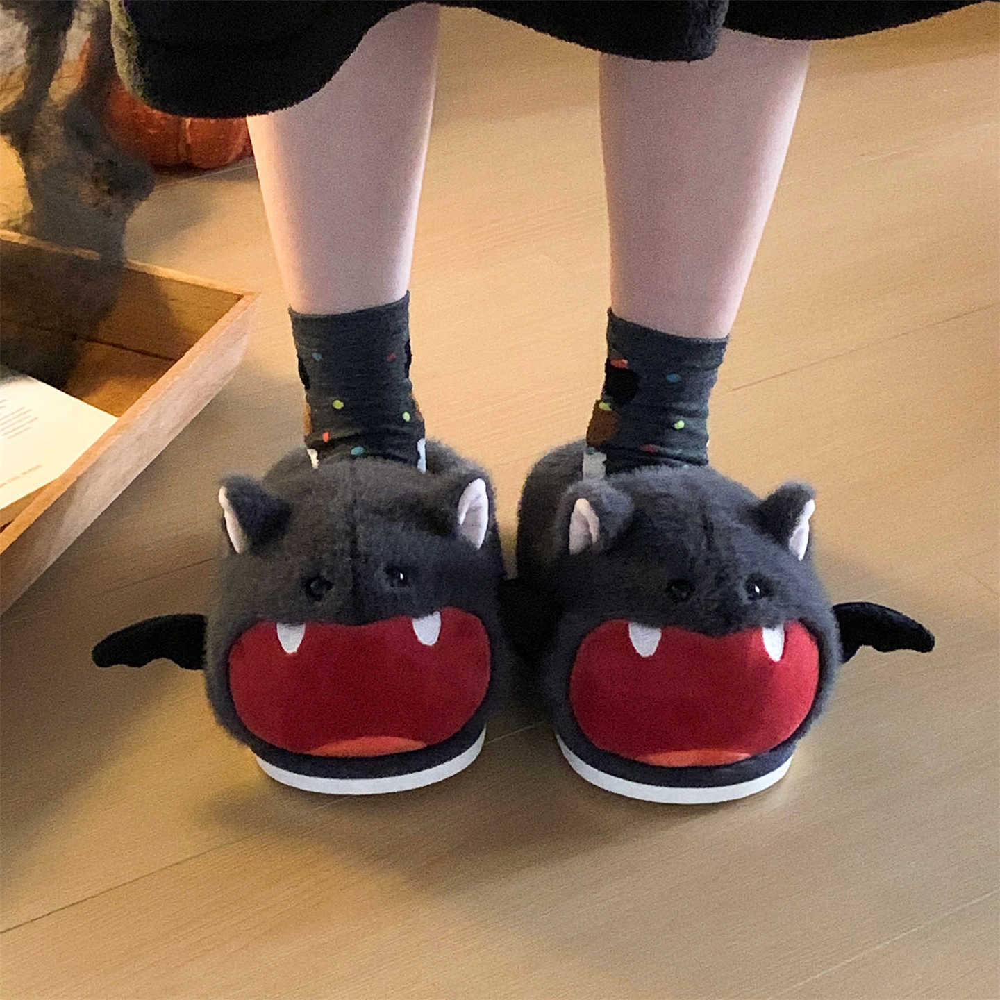 Halloween Bat Plush Slippers W - Sewing Fleece recension och pris