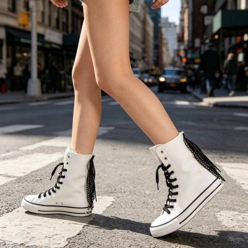 Canvas Shoes Woman New Medium  - Sewing Front Zipper recension och pris