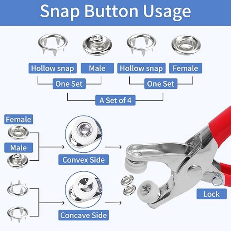 9.5mm Metal Snap Button Kit -  - Snap Button Plier recension och pris