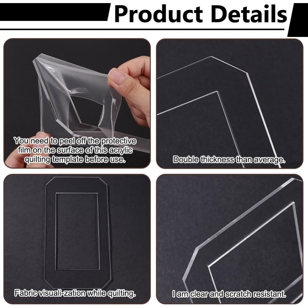 2 Sets Quilting Template Clear - Quilting Ruler Square recension och pris