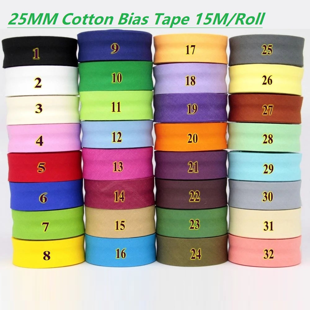 25mm Cotton Folded Bias Tape I - Binding Tape Bias recension och pris