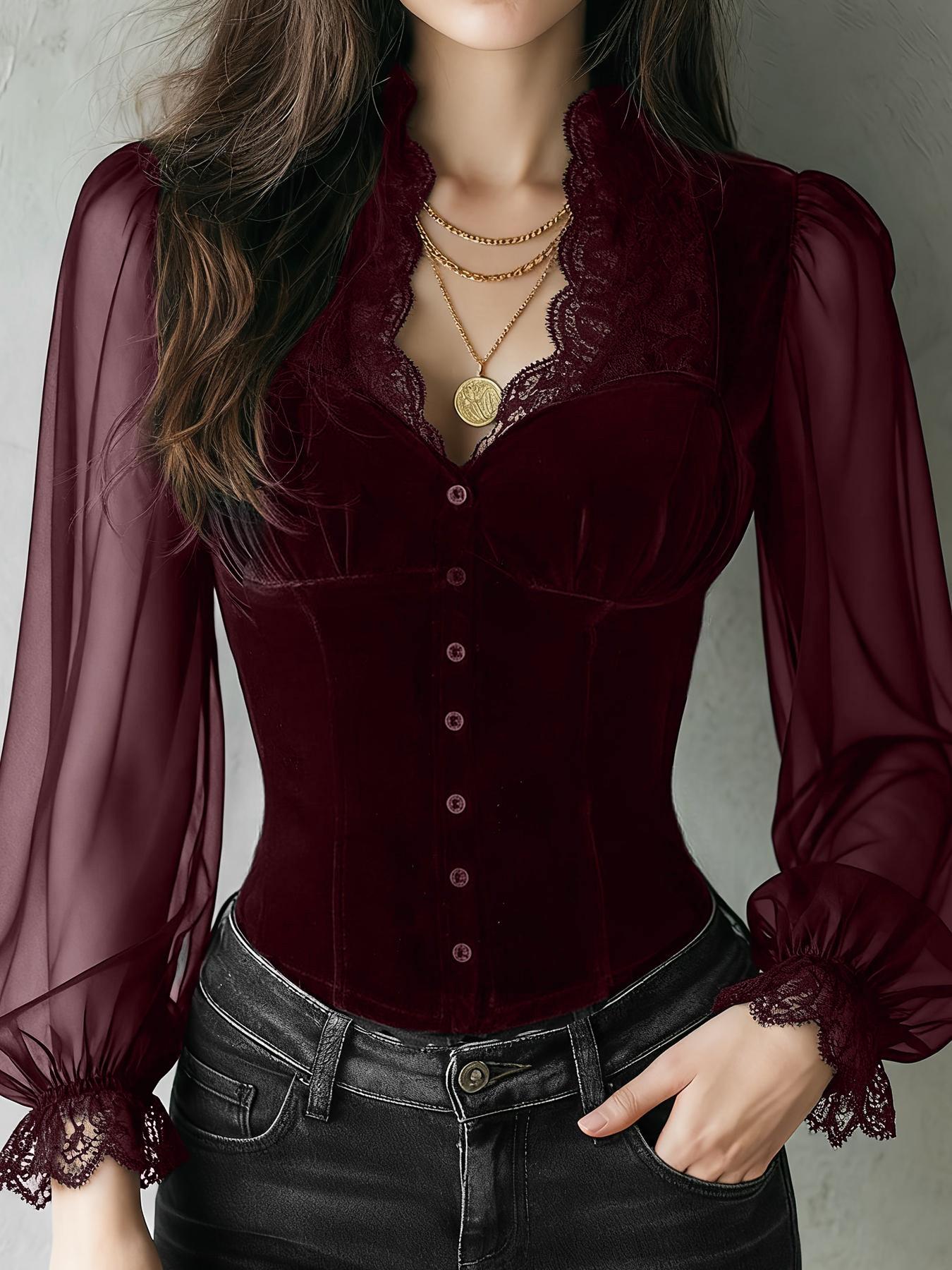 Ladies Solid Color Lace Trim F - Sewing V recension och pris