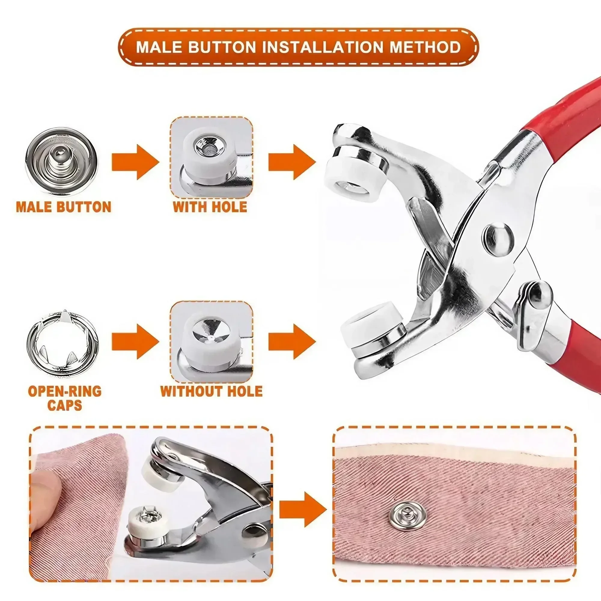 1 Set 201 Pcs Hand Pressed No  - Snap Button Plier recension och pris