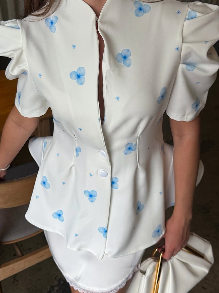 Elegant Satin Floral Print Wom - Sewing V recension och pris