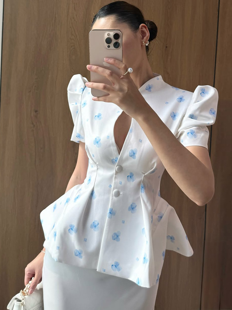Elegant Satin Floral Print Wom - Sewing V recension och pris
