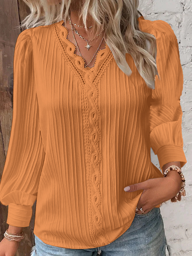 Women's White Blouses Lace Sti - Sewing V recension och pris