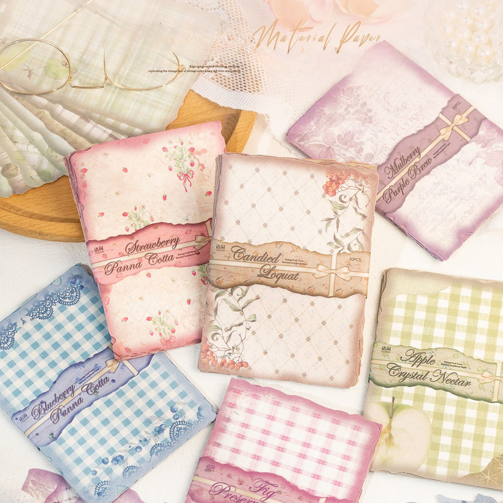 30sheets Vintage Scrapbook Pap - Pattern Tissue Paper recension och pris