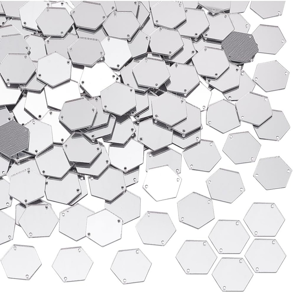 200pcs Hexagon Sew on Mirrors  - Sewing Kit recension och pris