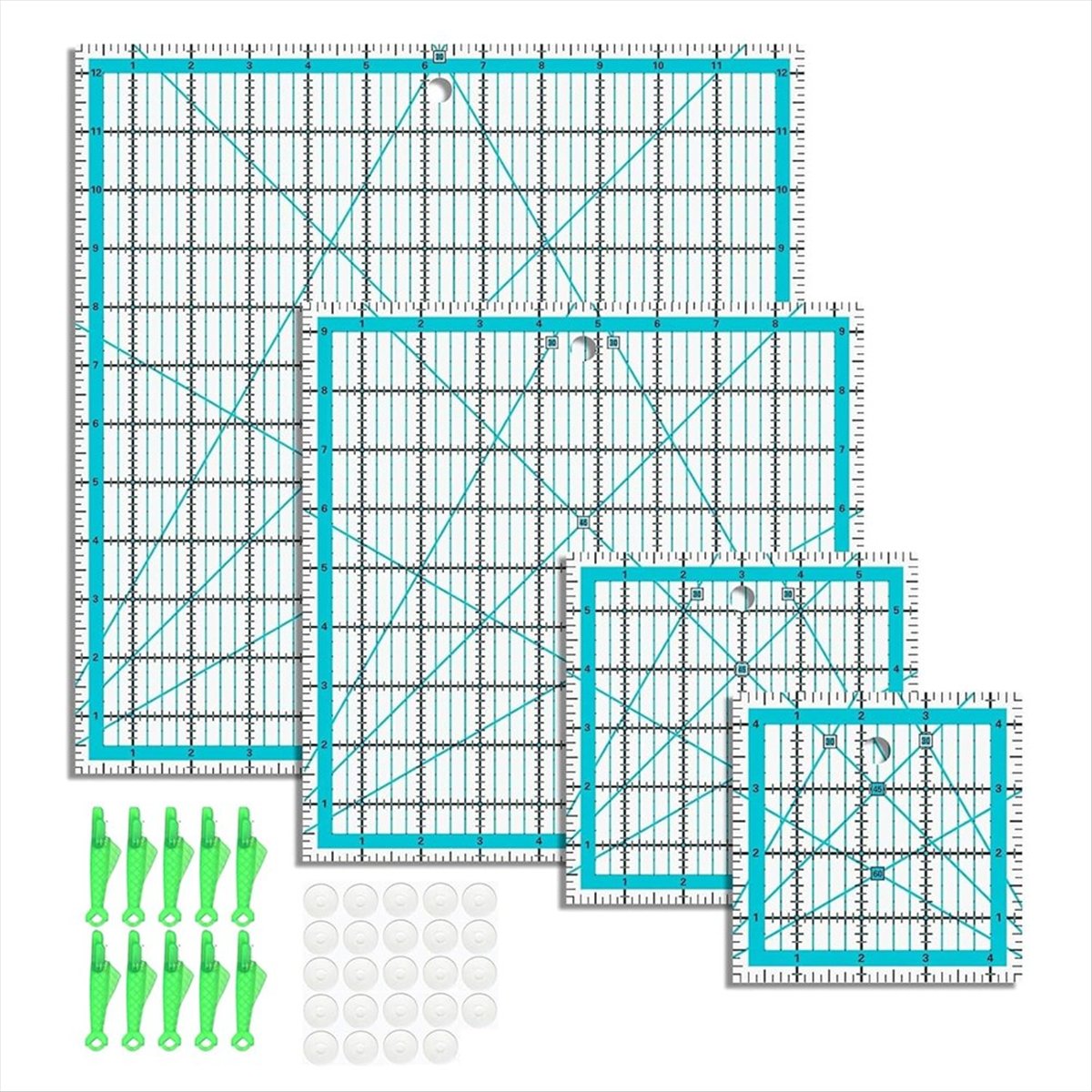 MALL 4pcs Quilting Rulers,Quil - Quilting Ruler Square recension och pris