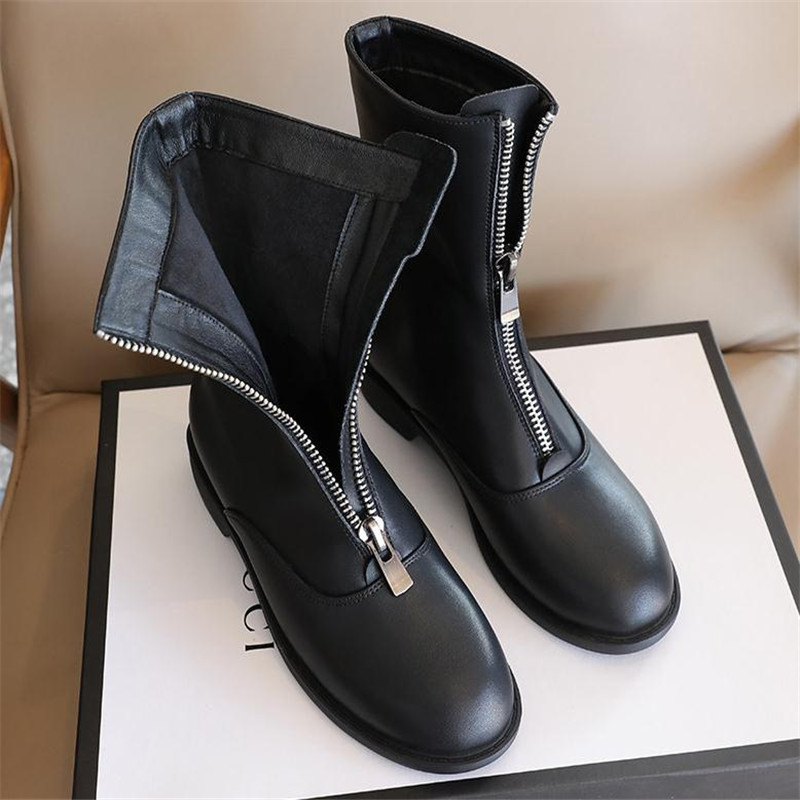 3cm Genuine Leather Trend Fron - Sewing Front Zipper recension och pris