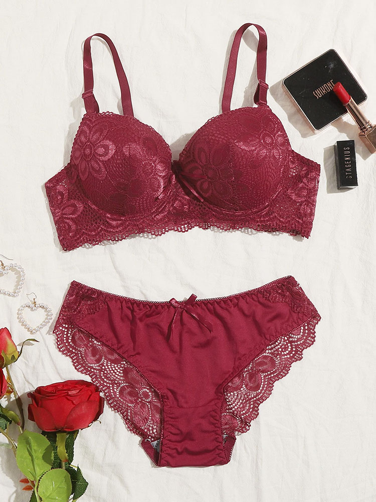 Transparent Floral Two Pieces  - Hook Eye Fastener recension och pris