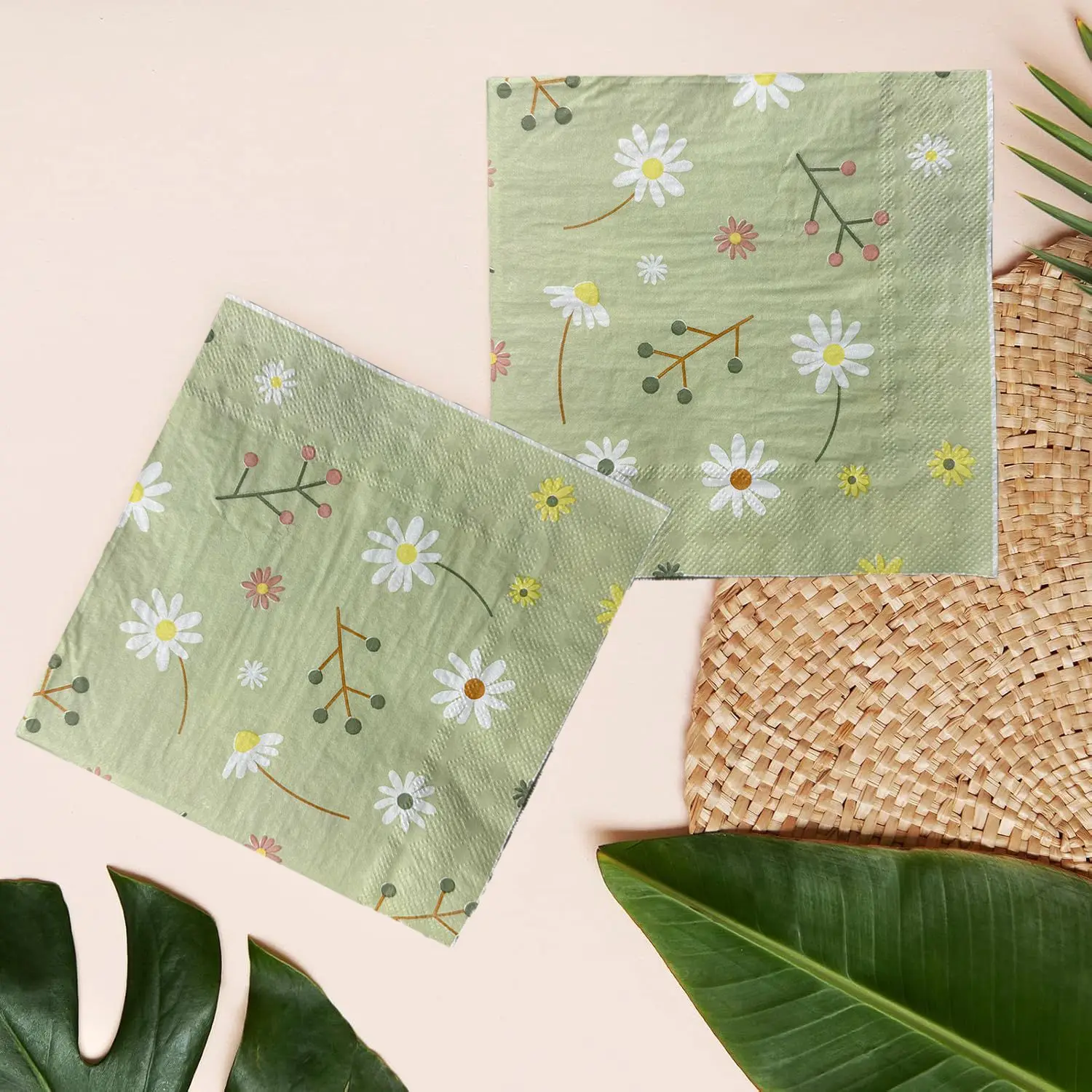 Chamomile Printed Napkin Green - Pattern Tissue Paper recension och pris