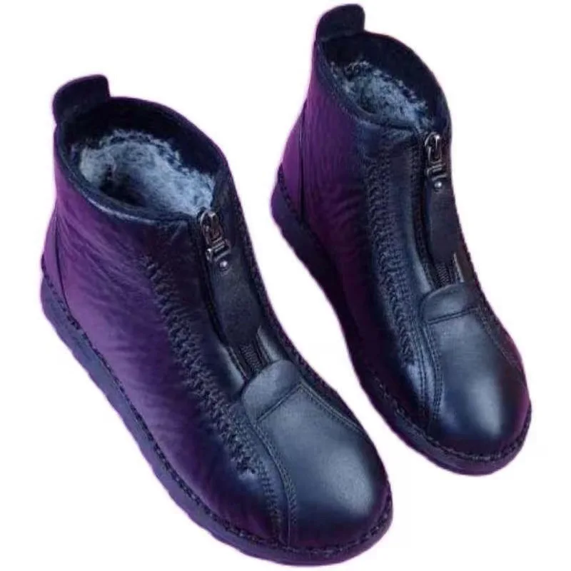 Winter Women Ankle Boots Fashi - Sewing Front Zipper recension och pris