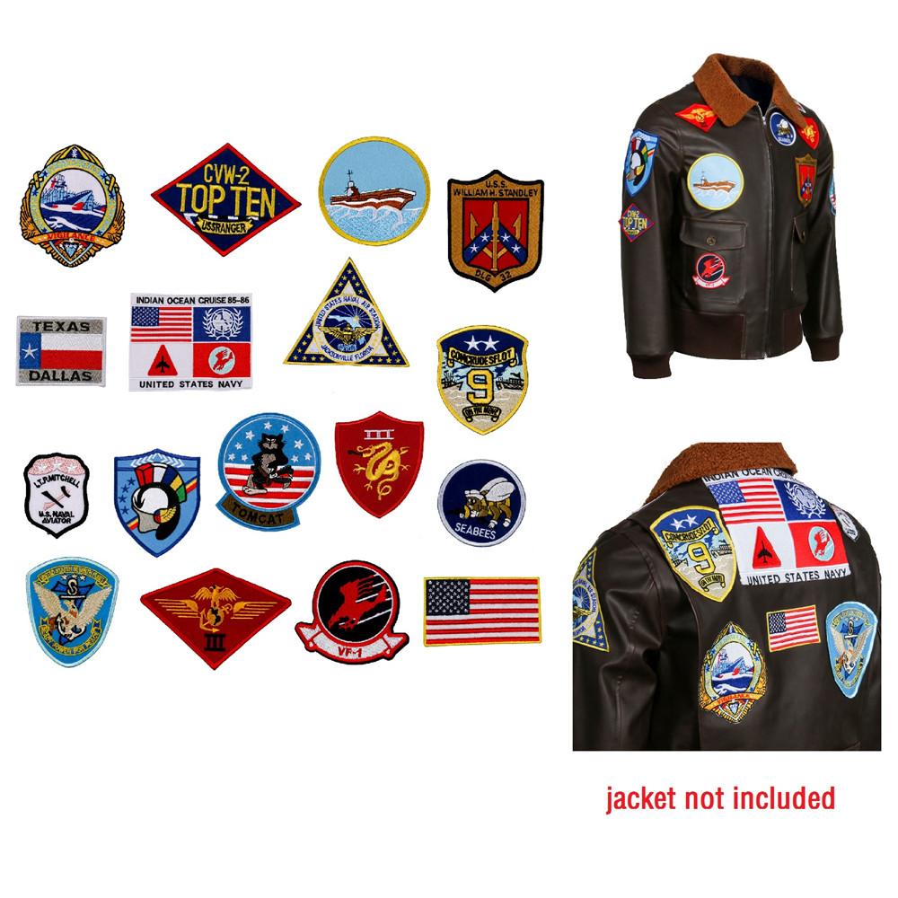 17pcs Top Gun Jacket Logo Clot - Sewing Jackets recension och pris