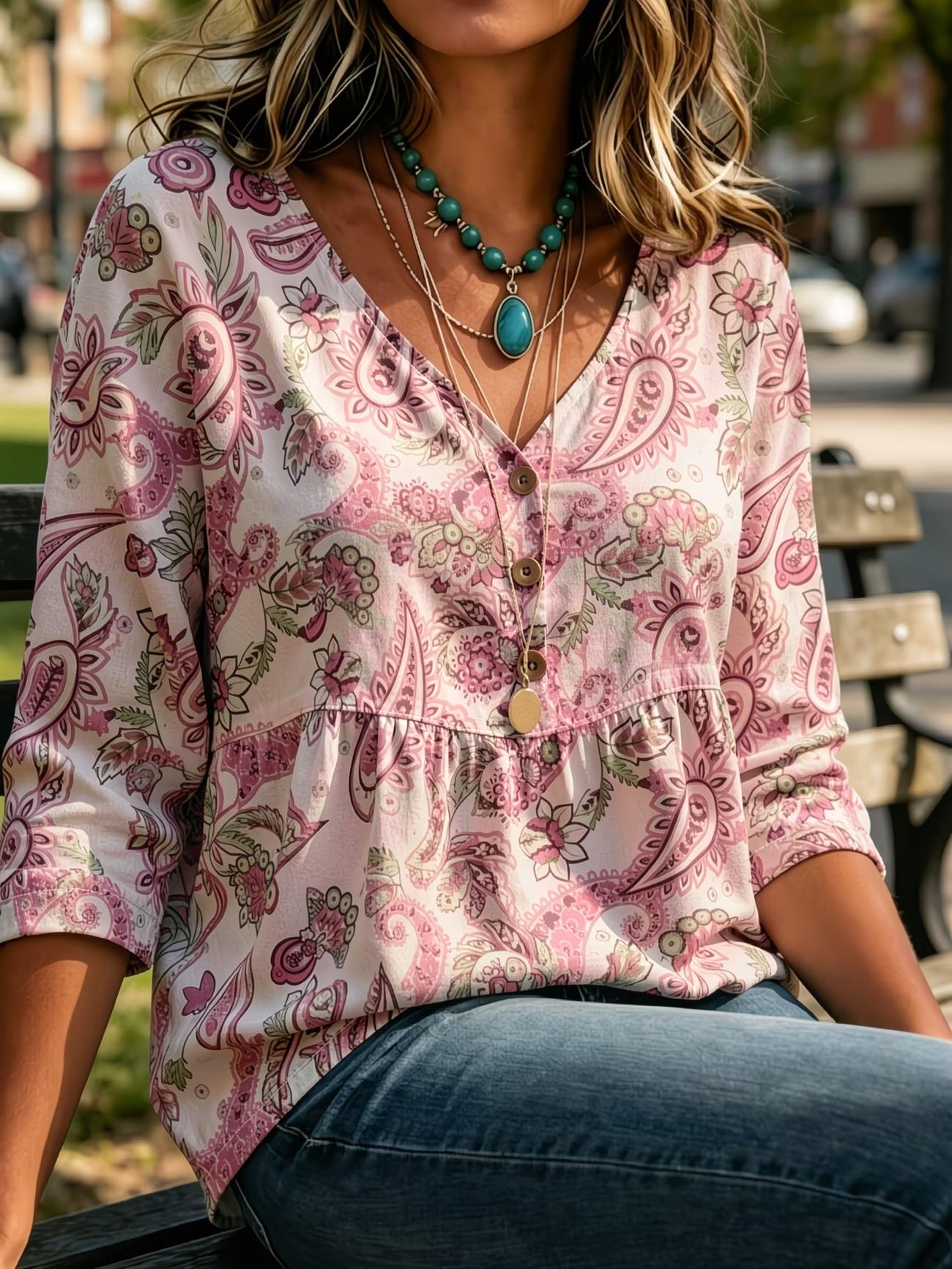 Women's Red Tiny Floral Paisle - Sewing V recension och pris