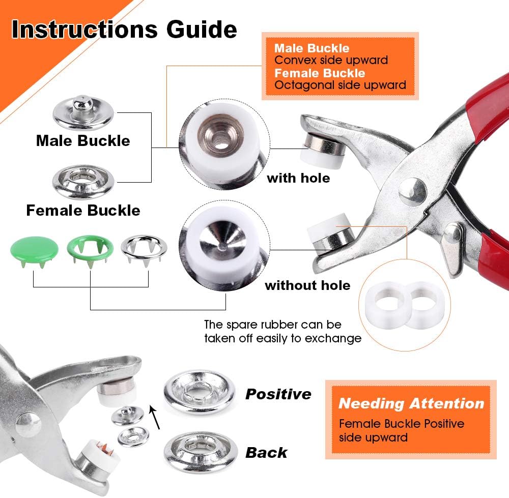 50/100 Metal Prong Snap Button - Snap Button Plier recension och pris