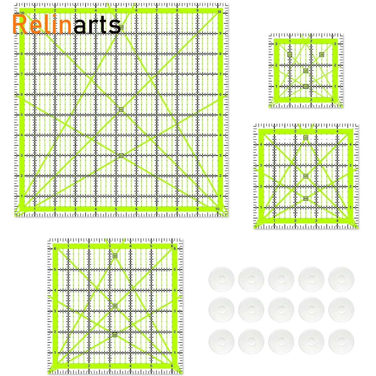 4Pcs Acrylic Square Quilting R - Quilting Ruler Square recension och pris