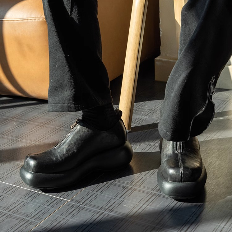 Derby Shoes for Men's Height I - Sewing Front Zipper recension och pris