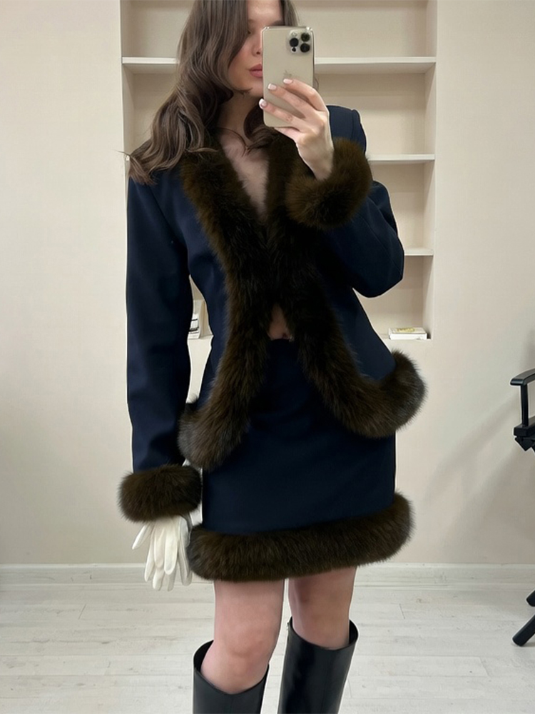 Women's Fur Patchwork Skirt Su - Sewing Jackets recension och pris