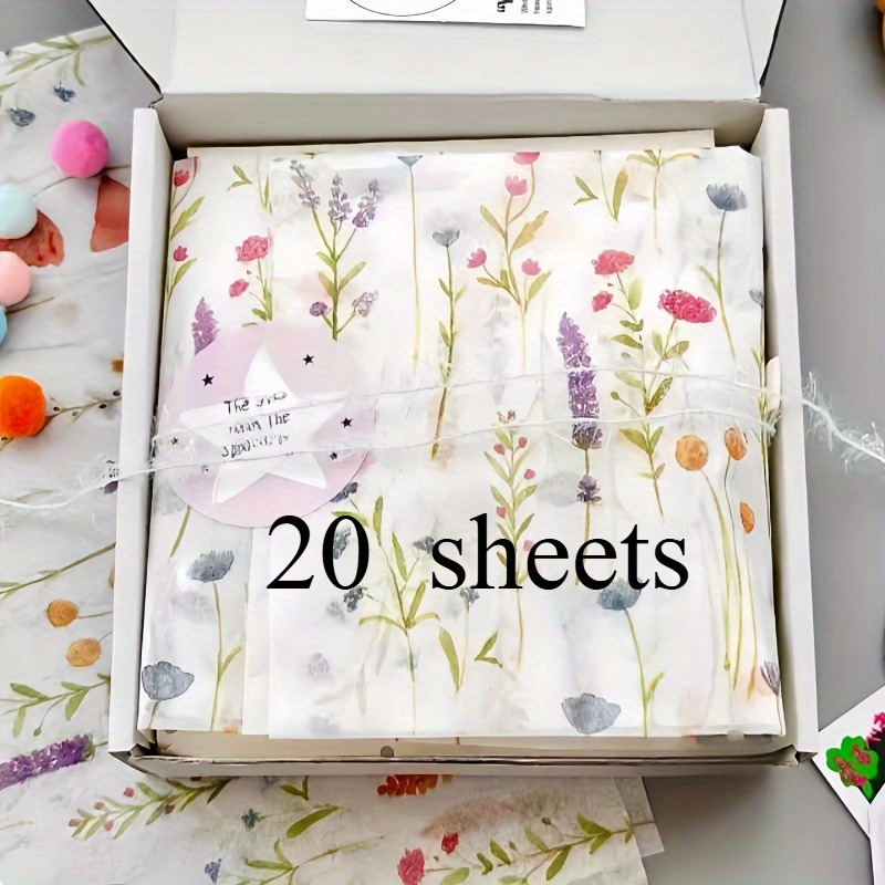 20 Sheets Lavender Print Gift  - Pattern Tissue Paper recension och pris