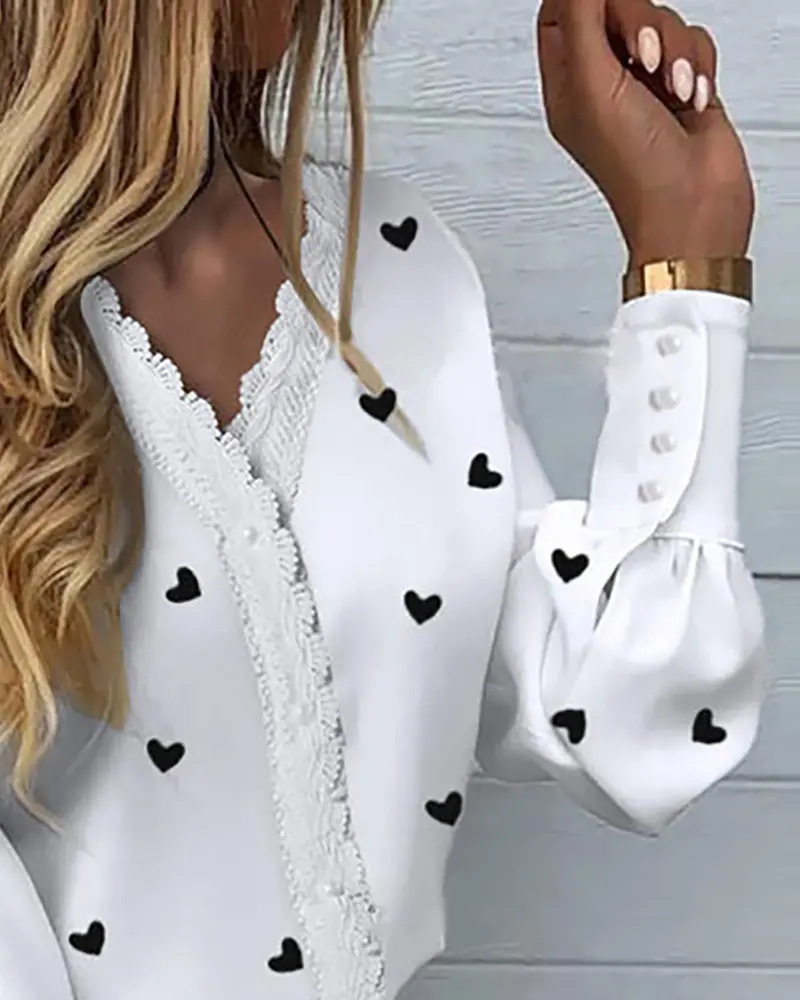 Women Sweet Love Heart Paintin - Sewing V recension och pris